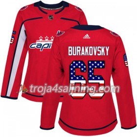 Washington Capitals tröja Andre Burakovsky 65 Röd USA Flag Fashion 2017-2018 Adidas Authentic - Dame NHL Tröjor